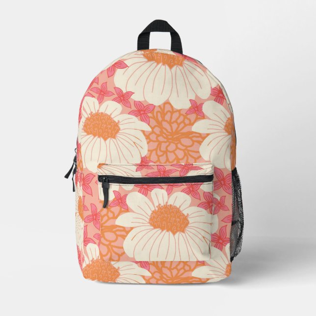 Sac À Dos Imprimé Motif floral rose (Recto)