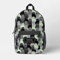 Motif Gang de Chats Noir Blanc Gris 