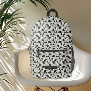 Sac À Dos Imprimé Motif géométrique moderne avec accents métalliques