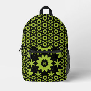 Sac À Dos Imprimé motif géométrique olive mignon
