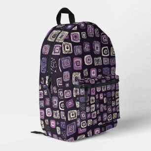 Sac À Dos Imprimé Motif géométrique rétro violet