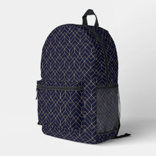Sac À Dos Imprimé Motif Hexagon bleu