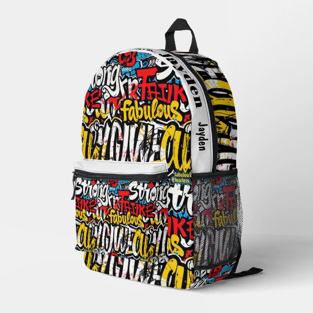 Sac À Dos Imprimé Motif hip hop Graffiti (Coin arrière droit)