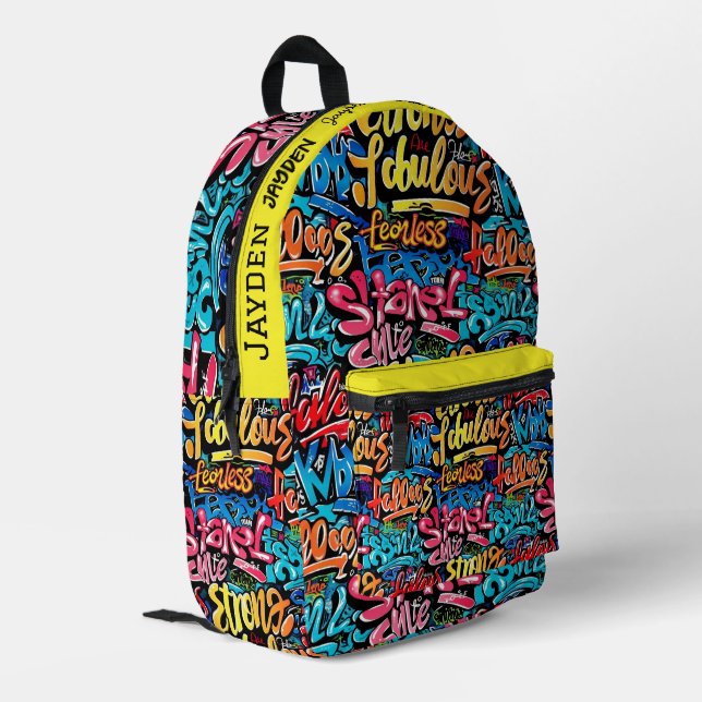 Sac À Dos Imprimé Motif hip hop Graffiti (Coin arrière gauche)