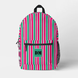 Sac À Dos Imprimé Motif horizontal rayé rouge-vert