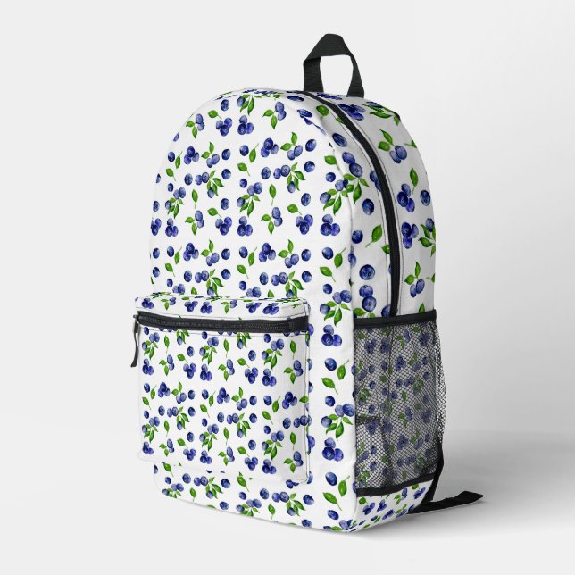 Sac À Dos Imprimé Motif joli de bleuets aquarelle (Coin arrière droit)