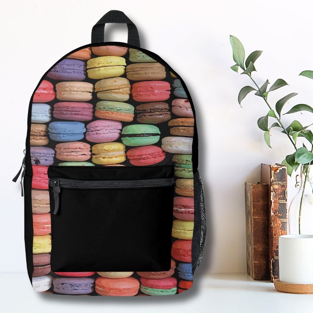 Sac À Dos Imprimé Motif Macaron français coloré (Cute Trendy Colorful French Macaron Cookie Pattern Printed Backpack)