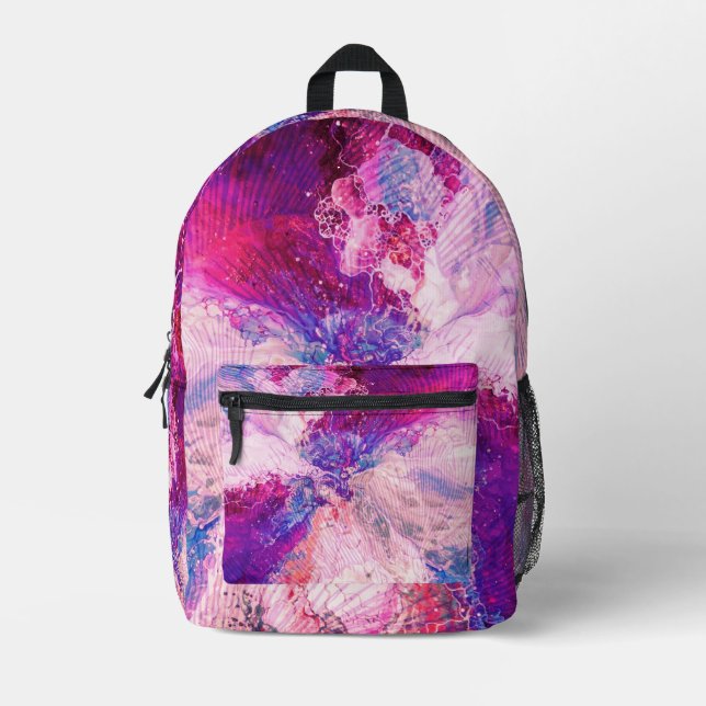 Sac À Dos Imprimé Motif marbre rose (Recto)