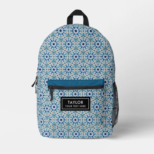Sac À Dos Imprimé Motif Marocain Géométrique  (Recto)