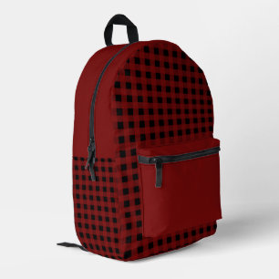 Sac À Dos Imprimé Motif minimal rouge et noir