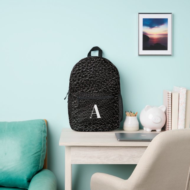 Sac À Dos Imprimé Motif monogramme cuir noir (Insitu)