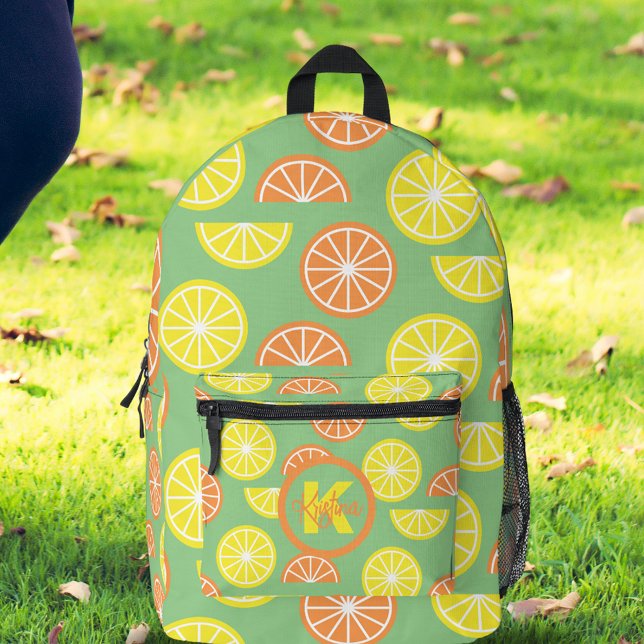 Sac À Dos Imprimé Motif orange citron tranché vibrant (Créateur téléchargé)