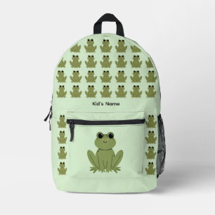Sac À Dos Imprimé Motif personnalisé de grenouille verte mignonne