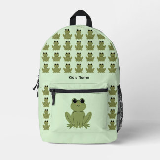 Sac À Dos Imprimé Motif personnalisé de grenouille verte mignonne
