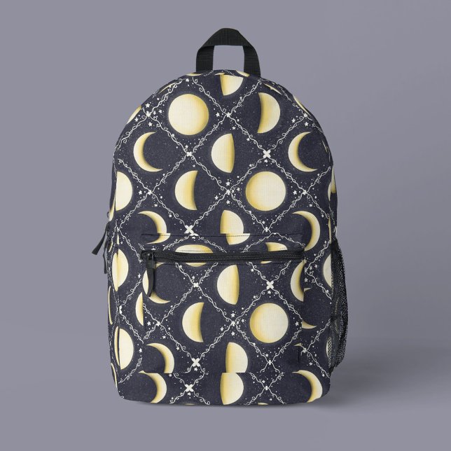 Sac À Dos Imprimé Motif Phases de lune céleste (Moon Phases Pattern Backpack)