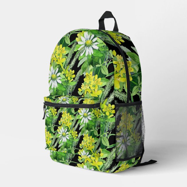 Sac À Dos Imprimé Motif Prairie de fleurs sauvages (Coin arrière droit)