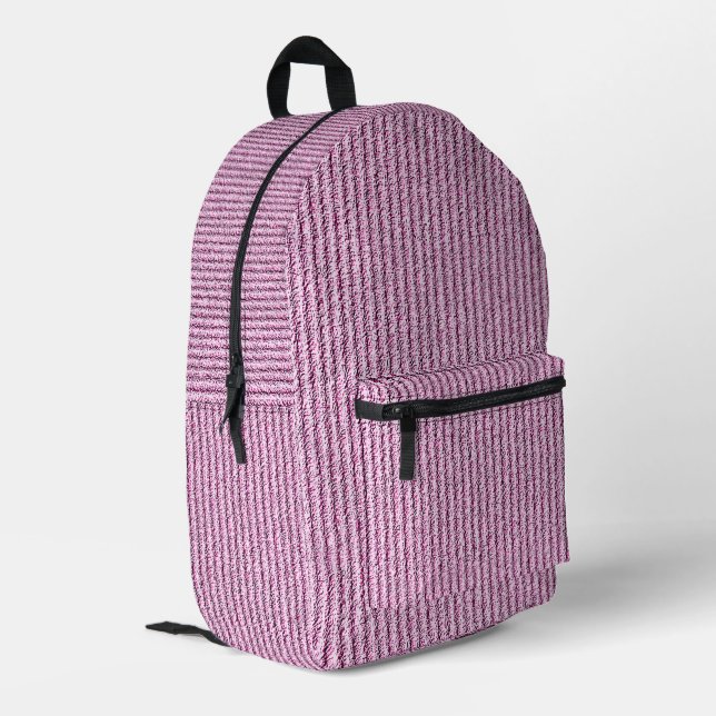 Sac À Dos Imprimé Motif rayé corduroy rose décontracté (Coin arrière gauche)
