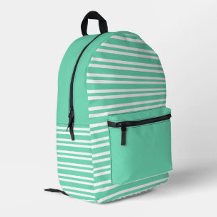 Sac À Dos Imprimé Motif rayures blanches Aquamarine