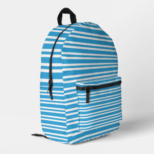 Sac À Dos Imprimé Motif Rayures Bleu Blanc