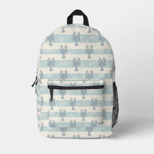 Sac À Dos Imprimé Motif rayures nautiques au homard bleu côtier