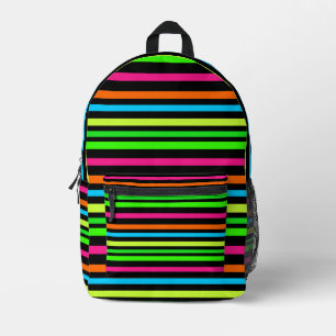 Sac À Dos Imprimé Motif Rayures Néon