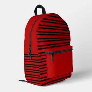 Sac À Dos Imprimé Motif Rayures Rouge Noir