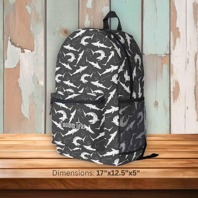 Sac À Dos Imprimé Motif Requins et Crochets (Créateur téléchargé)