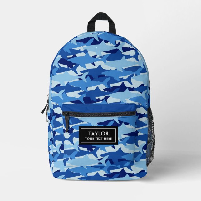 Sac À Dos Imprimé Motif Requins Marin  (Recto)