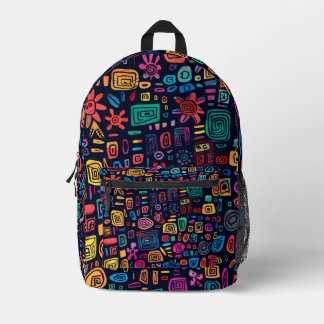 Sac À Dos Imprimé Motif Rétro Abstrait pour Enfants & École