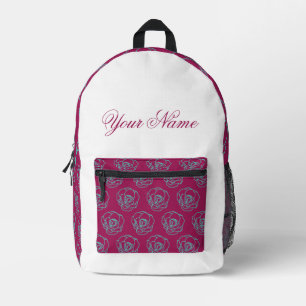 Sac À Dos Imprimé Motif rose chaud et Turquoise