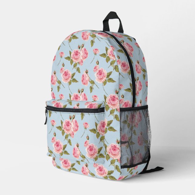Sac À Dos Imprimé Motif rose et Pois (Coin arrière droit)