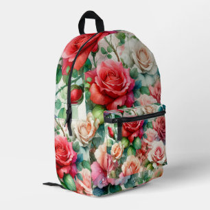 Sac À Dos Imprimé Motif Rose Fantaisiste