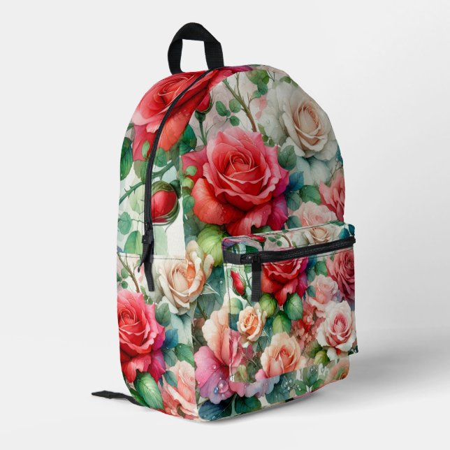 Sac À Dos Imprimé Motif Rose Fantaisiste (Coin arrière gauche)