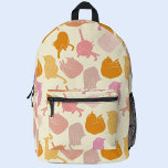 Sac À Dos Imprimé Motif rose orange Peach Chat<br><div class="desc">Motif de chat kitty rose,  orange,  pêche et roux. Art original de Nic Squirrell.</div>