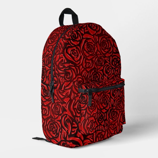 Sac À Dos Imprimé Motif Rose Rouge Clair (Coin arrière gauche)
