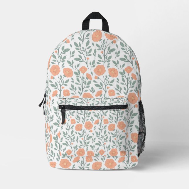 Sac À Dos Imprimé Motif rustique avec fleurs roses (Recto)