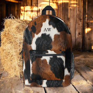 Sac À Dos Imprimé Motif rustique de la vache blanche
