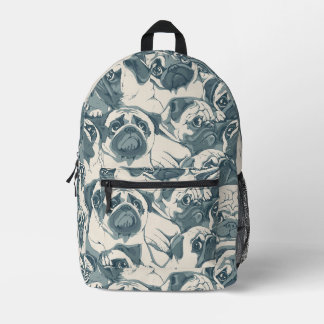 Sac À Dos Imprimé Motif sans couture de chien Pug mignon