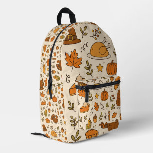 Sac À Dos Imprimé Motif sans couture de doodles de Thanksgiving