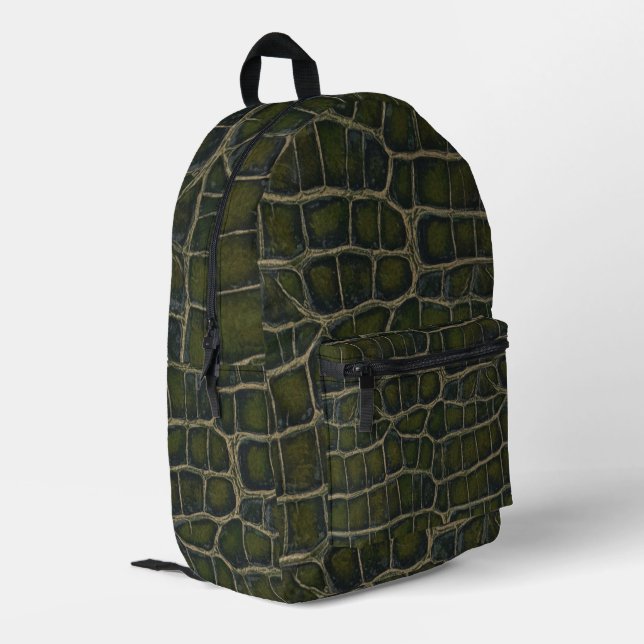 Sac À Dos Imprimé Motif texturé crocodile premium (Coin arrière gauche)