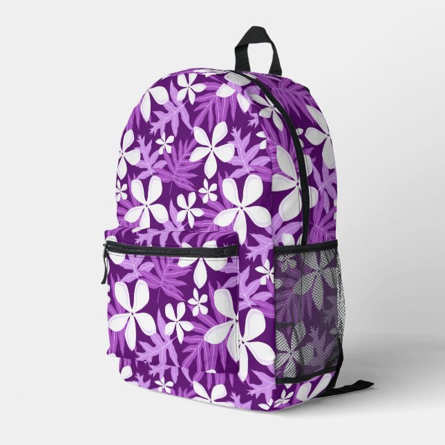 SAC À DOS IMPRIMÉ MOTIF TIARE EN VIOLET (Coin arrière droit)