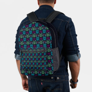 Sac À Dos Imprimé Motif Tortue de Mer & Fleur de Lotus