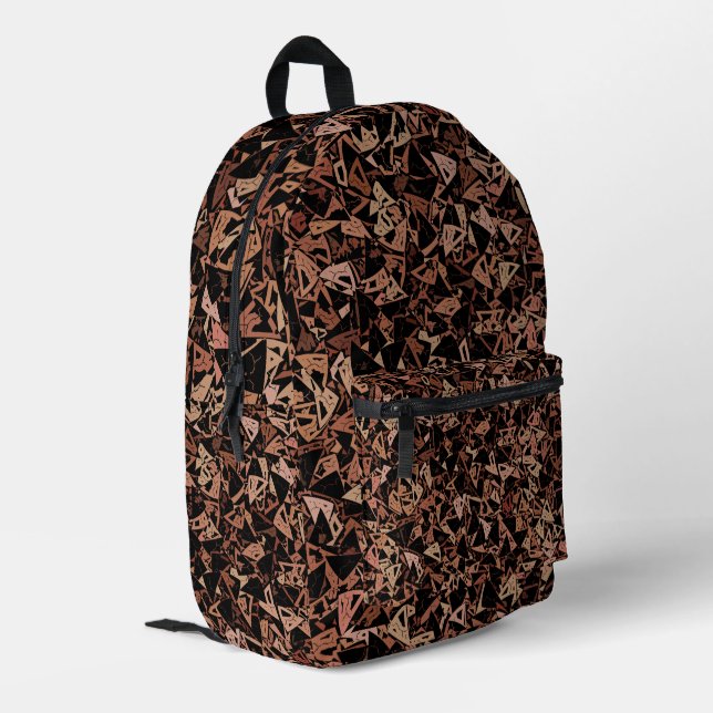 Sac À Dos Imprimé Motif Triangle Noir Marron (Coin arrière gauche)