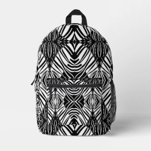Sac À Dos Imprimé Motif tribal noir blanc