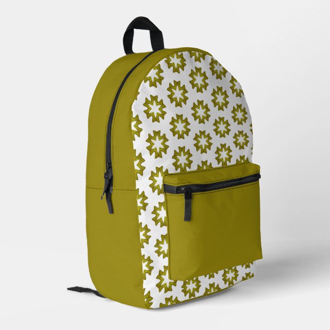 Sac À Dos Imprimé Motif Vert Olive (Coin arrière gauche)