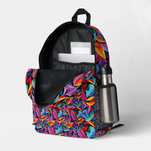 Sac À Dos Imprimé Motif vibrant (Coin arrière droit (ouvert))