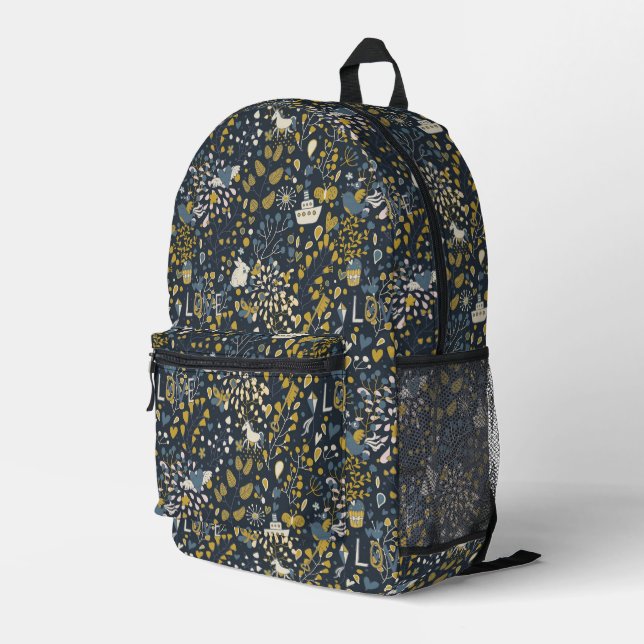 Sac À Dos Imprimé motif vintage Abstrait (Coin arrière droit)