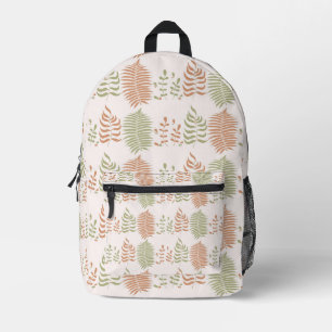 Sac À Dos Imprimé Motif Vintage de feuille vert rouge rétro