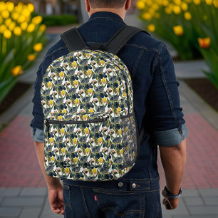 Sac À Dos Imprimé Motif vintage de nuit bleu et jaune Iris
