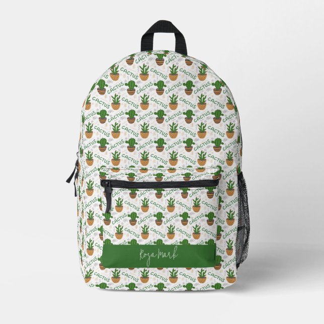 Sac À Dos Imprimé Motif Wild Cactus (Recto)